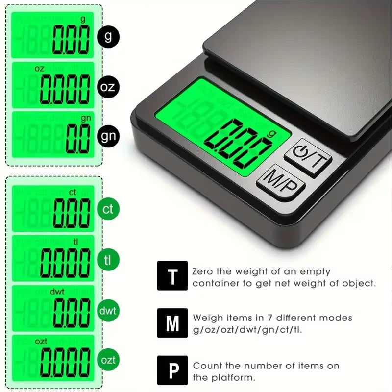 ASTIGMART Precision Pocket Scale 1000G X 0.01G - Digital Gram, Food, Jewelry, Ounces/Grains Scale
